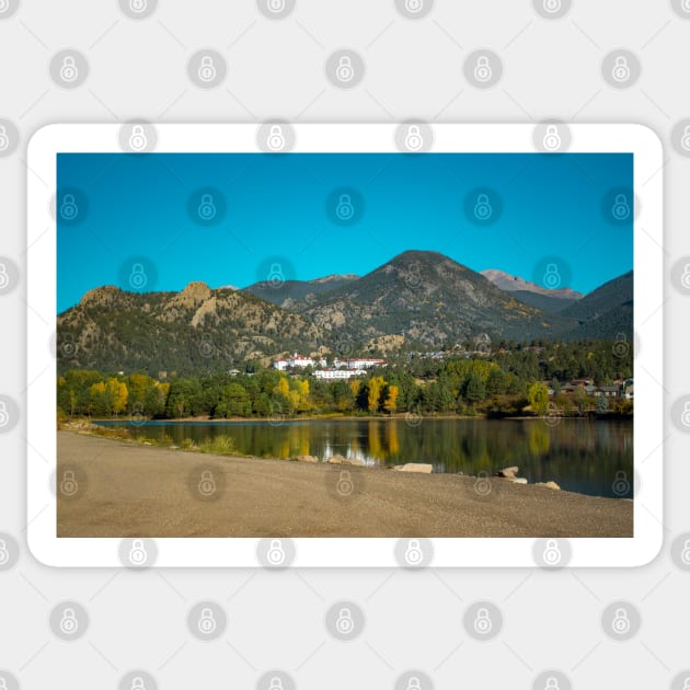 Stanley Hotel and Rocky Mountains Sticker by Enzwell
